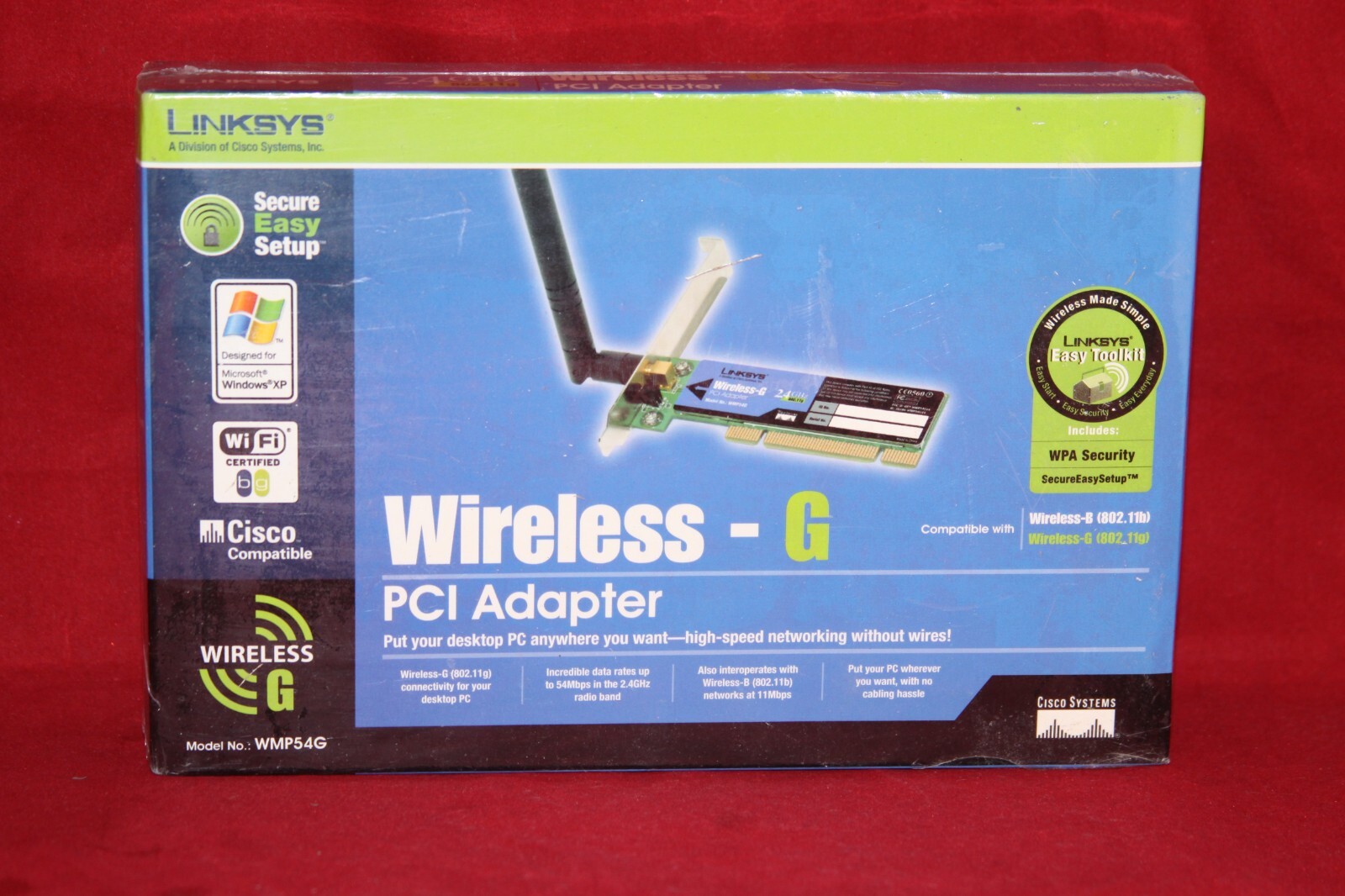 Linksys Wireless-G WMP54G 2.4GHZ, PCI Adapter.