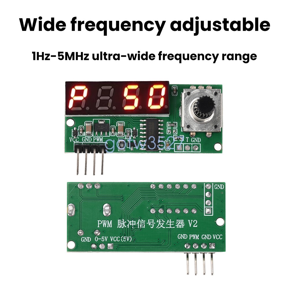 Adjustable PWM Pulse Frequency Duty Cycle Digital Square Wave Signal Generator