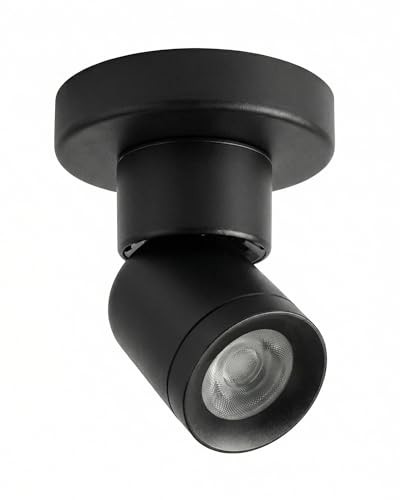 LED Indoor Ceiling Spot Light 9W Surface Mounted Light Fixture with 360° Black