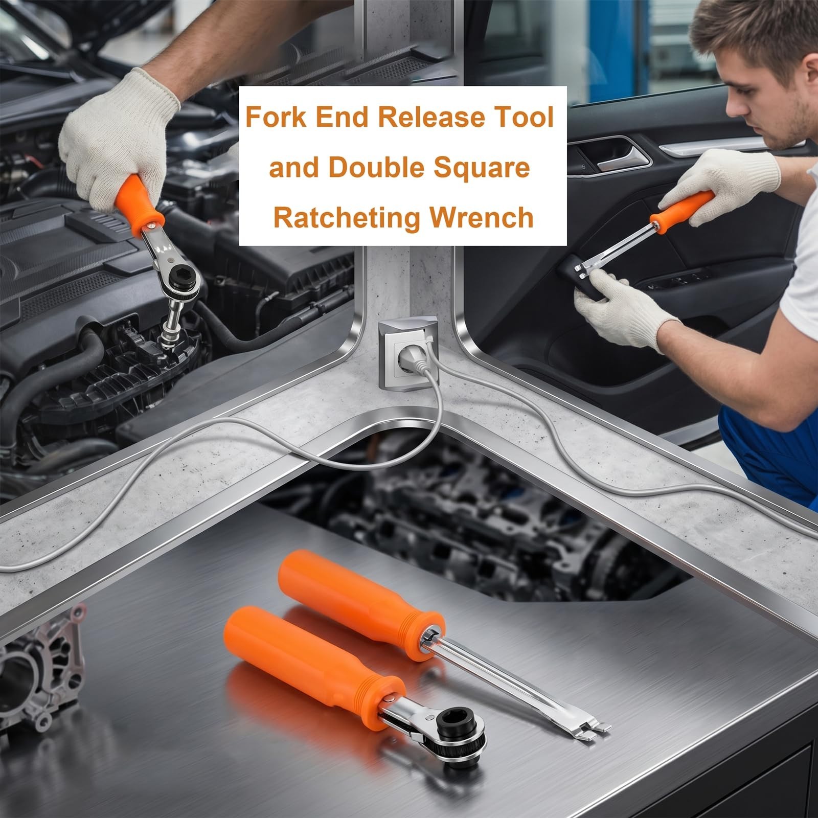 2PCS Brake Slack Adjuster Tool Set | 5/16" Release Tool for Semi Trucks & Traile