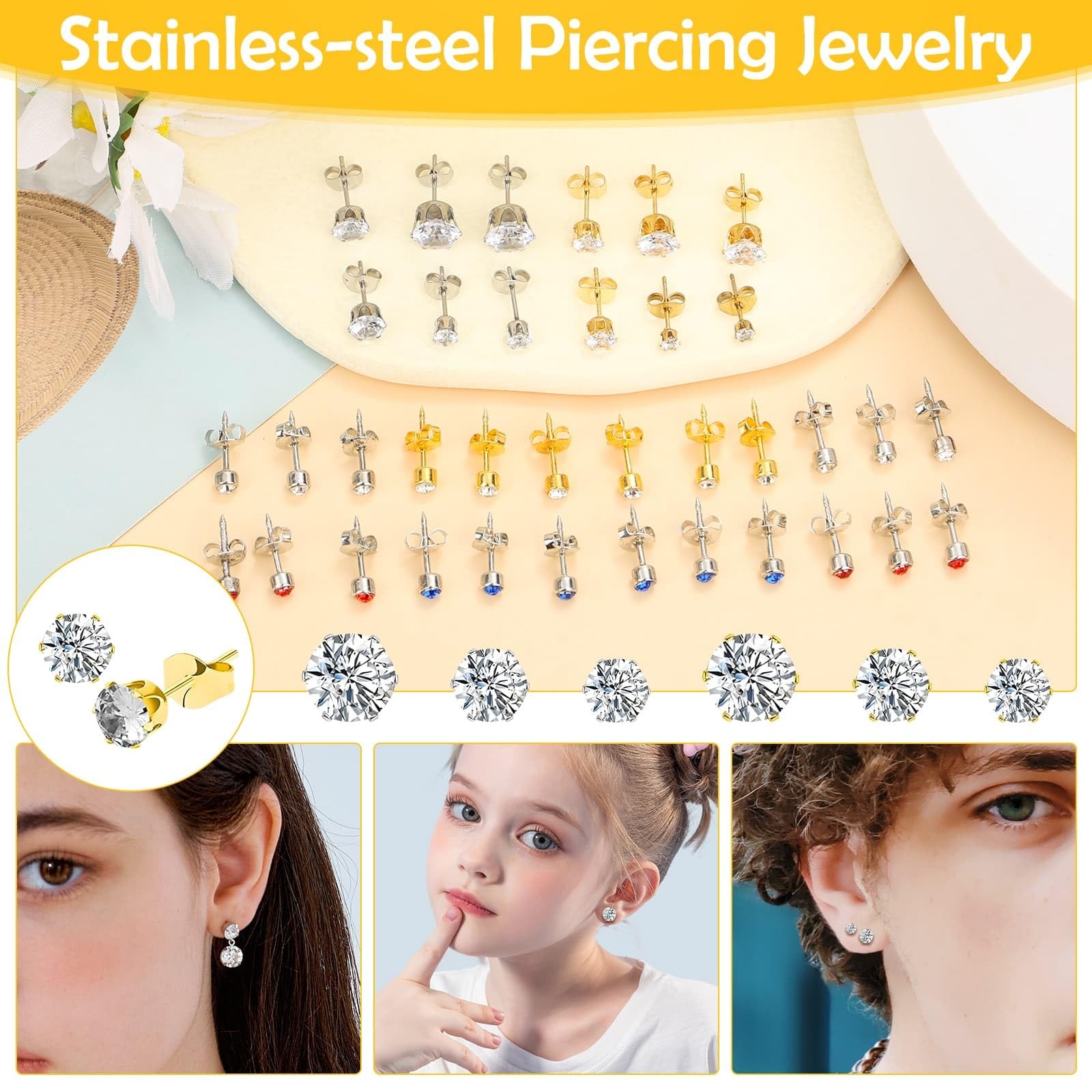 Professional Ear Piercing Gun, Reusable Ear Piercing Machine with Stainless Stee