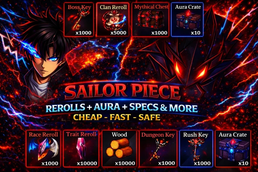 SAILOR PIECE | ALL ITEMS, MATERIALS,WEAPONS,FRUITS,POWERS| FAST | CHEAP