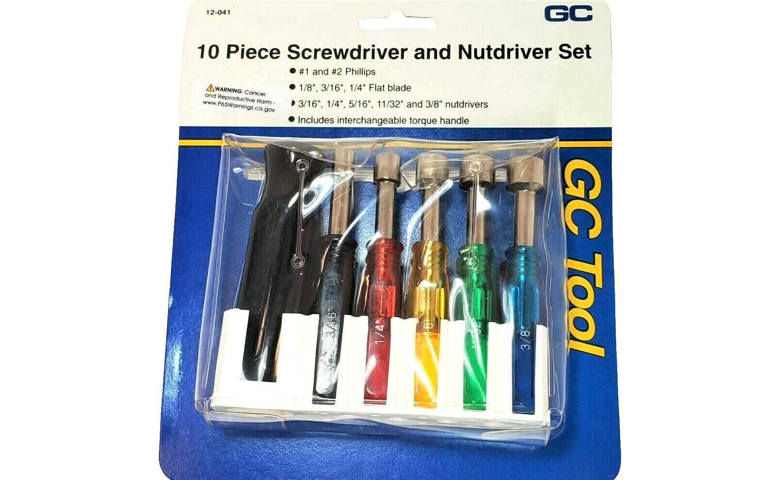 10 Piece Radio Screwdriver/Nutdriver Set w/ Torque Handle, GC Electronics 12-041