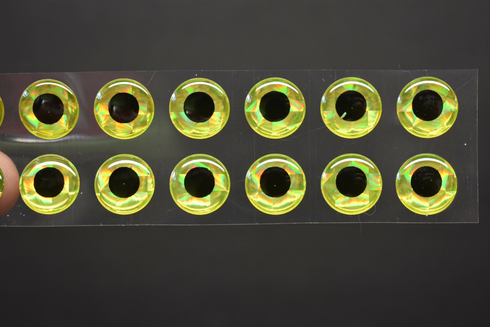 14   OLIVE  3D Soft Molded 12mm .472" Adhesive Eyes Fly Lures