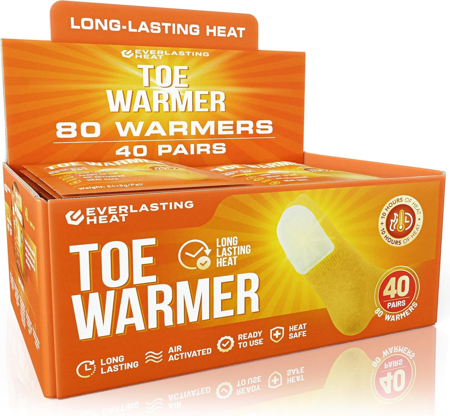 Toe Warmers 40 Pairs (80 Warmers) - Up to 10 Hours of Long Lasting Warmth and...