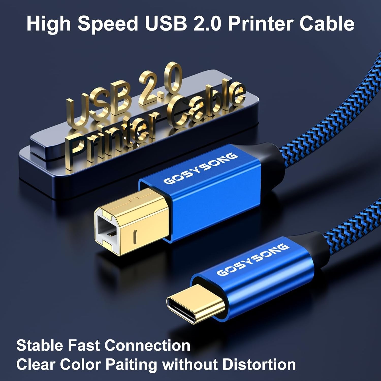 USB C Printer Cable 20ft, USB C to USB B Printer Cable, High Speed Printer Cable