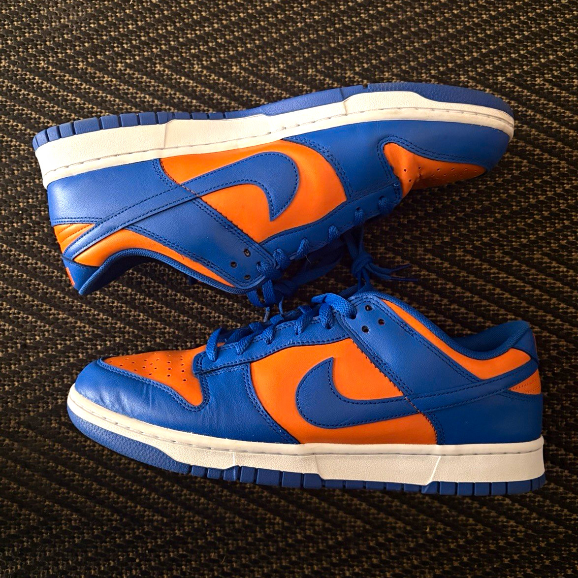 Nike Dunk Low Knicks Men’s Low Top Leather Colorblock Blue/Orange DV0833-800