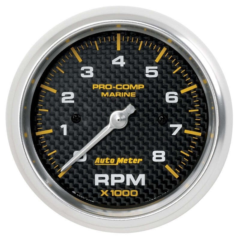 AutoMeter 200779-40 Marine Carbon Fiber 3-3/8in 8k RPM Tachometer