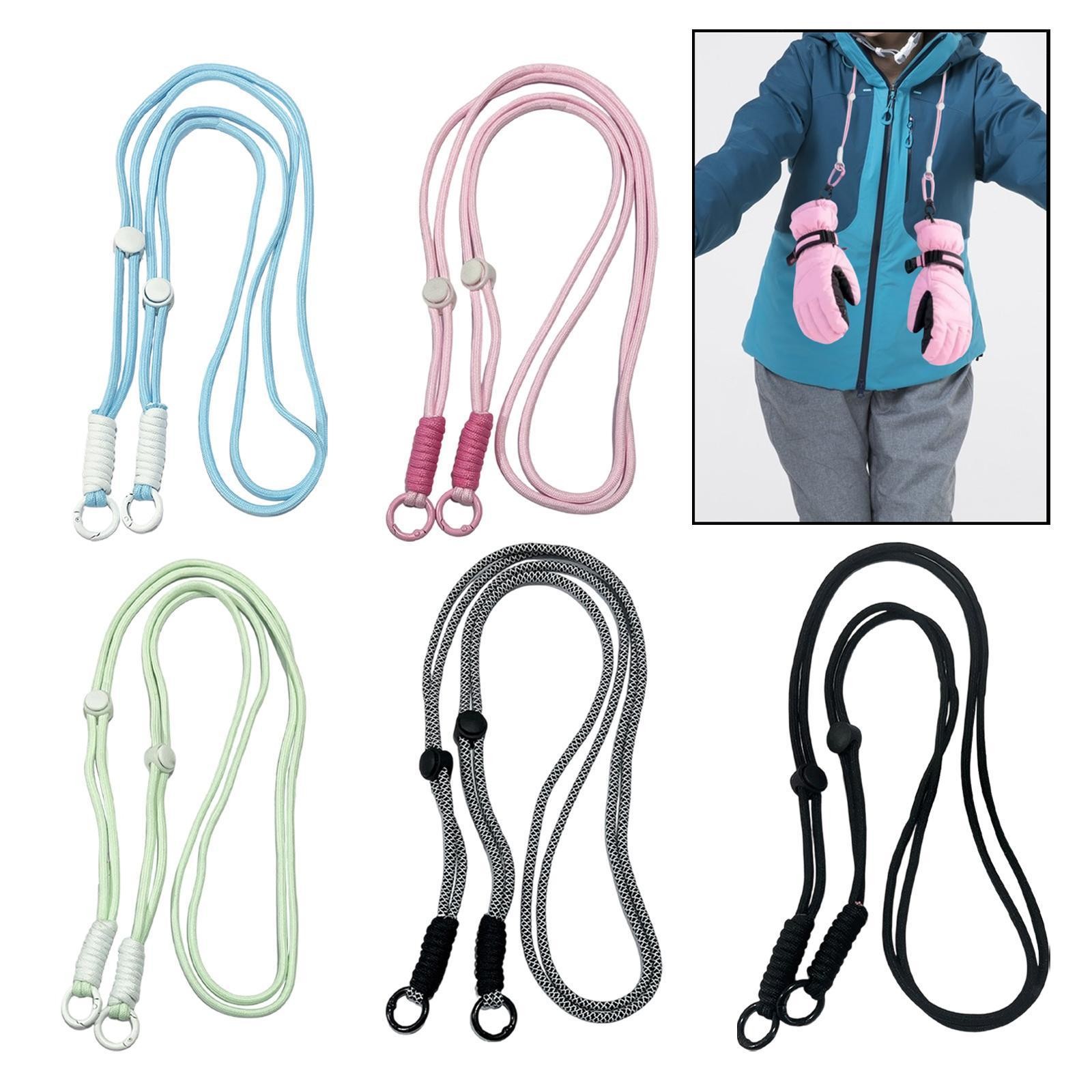Ski Gloves Strap Adjustable Universal Anti Loss for Adults Children Neck Strap