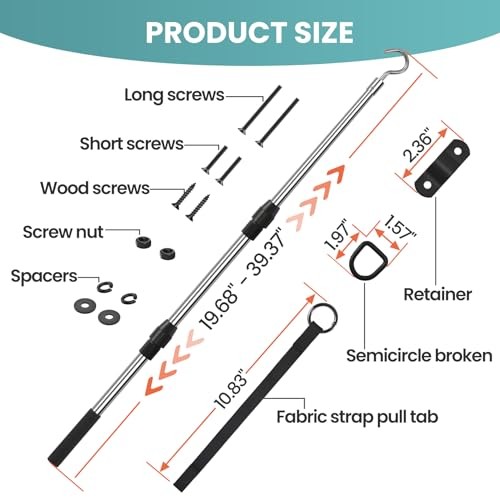 Attic Pull Down Hook, Extendable Attic Pull Rod, Attic Ladder Pull Down System
