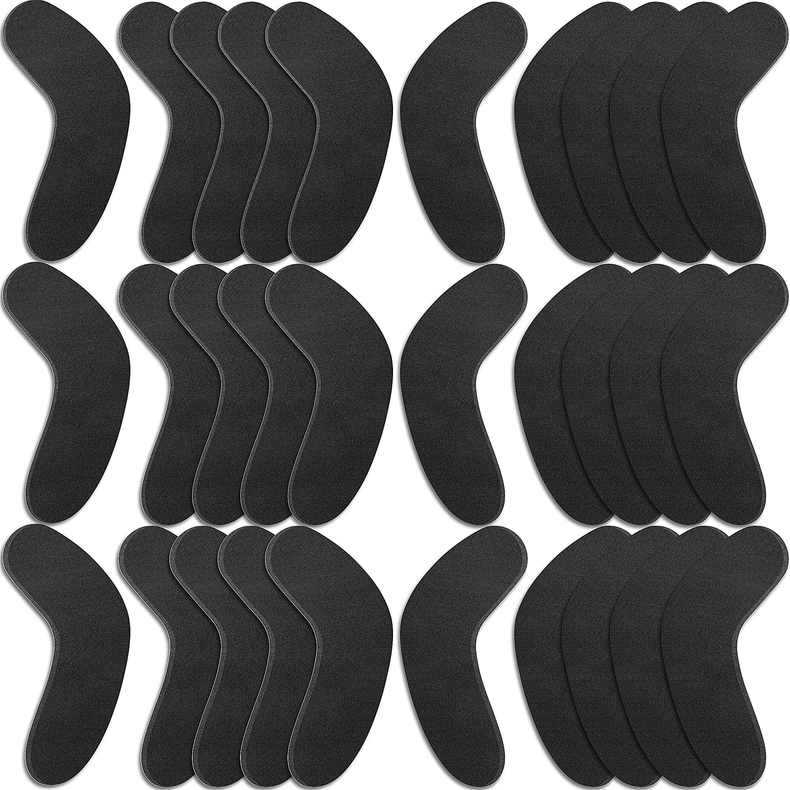 30 Pack Ski & Snowboard Boots Fitting Pads, 3 Sizes, Medium, black
