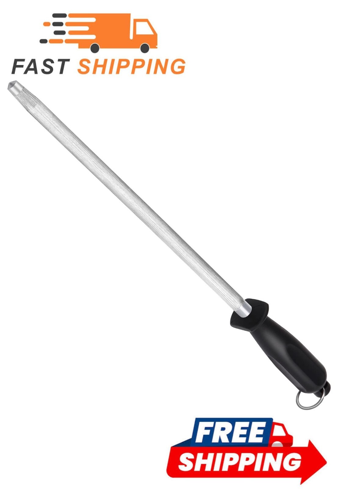 Honing Steel Knife Sharpening Rod 12 Inches, Premium Carbon Steel Knife Sharpene