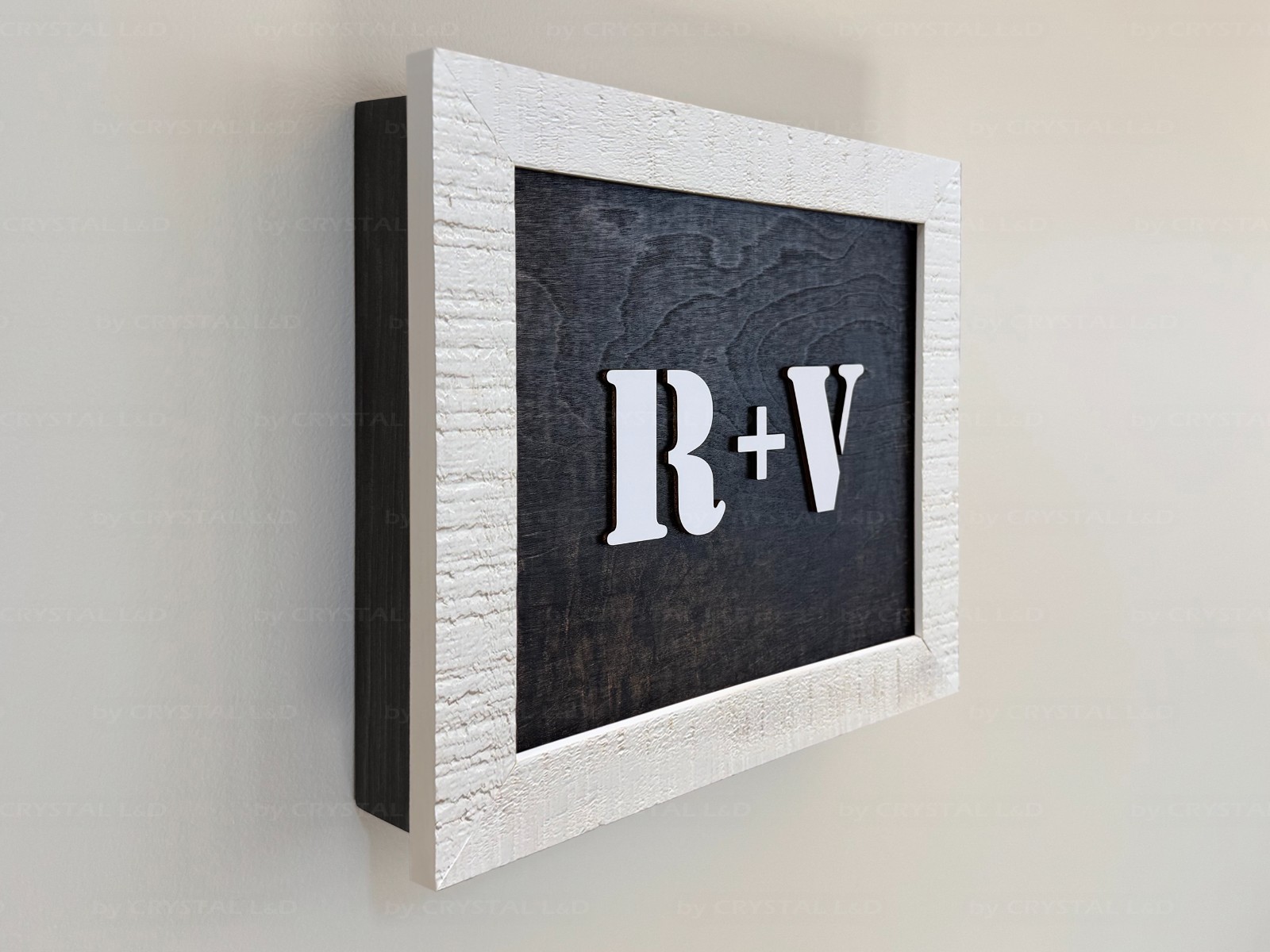 Hidden Gun Storage Wall Art – Personalized Concealment Case 3D Initials *WHITE