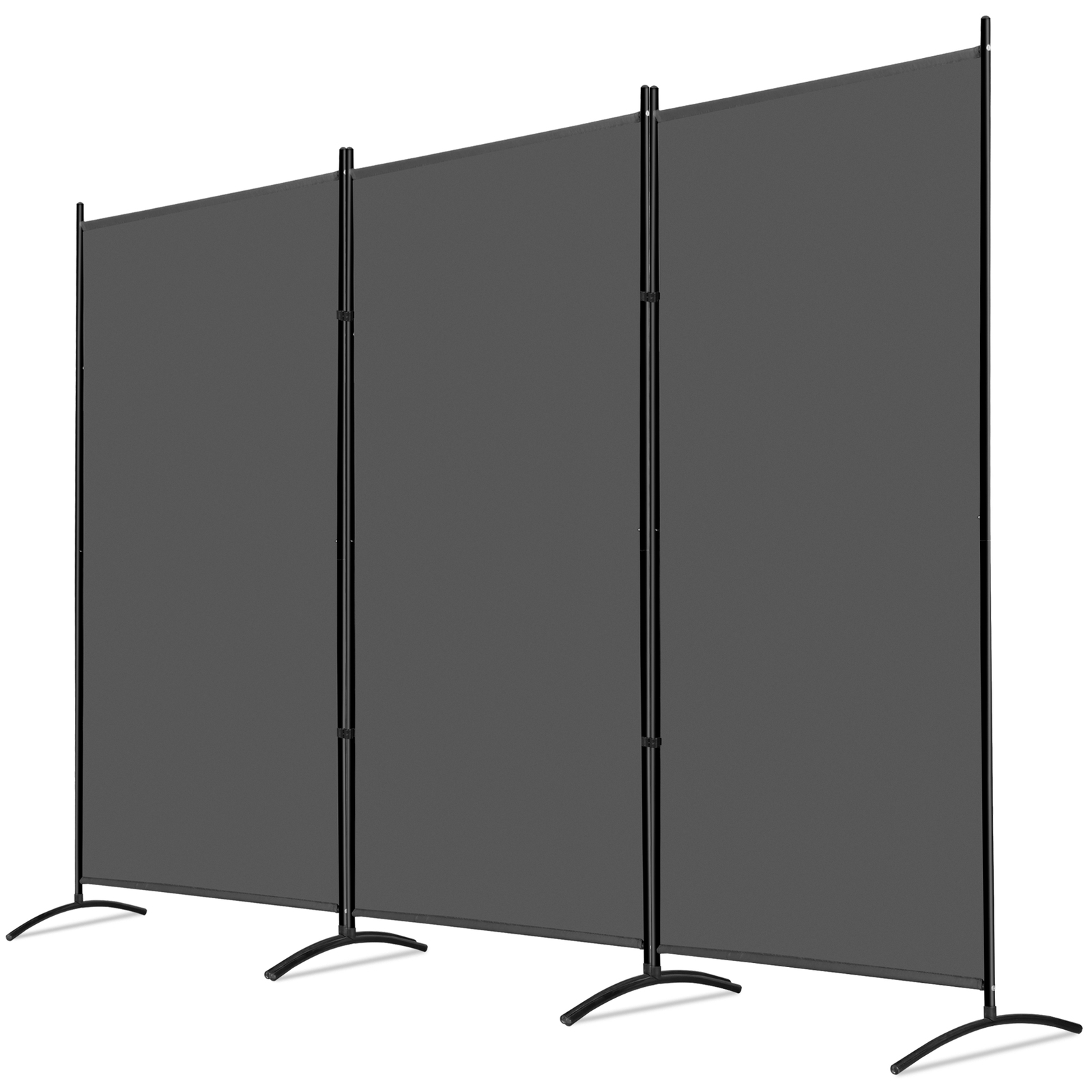 3 Panel Room Divider 6Ft Folding Privacy Screen Freestanding Room Partition Gray