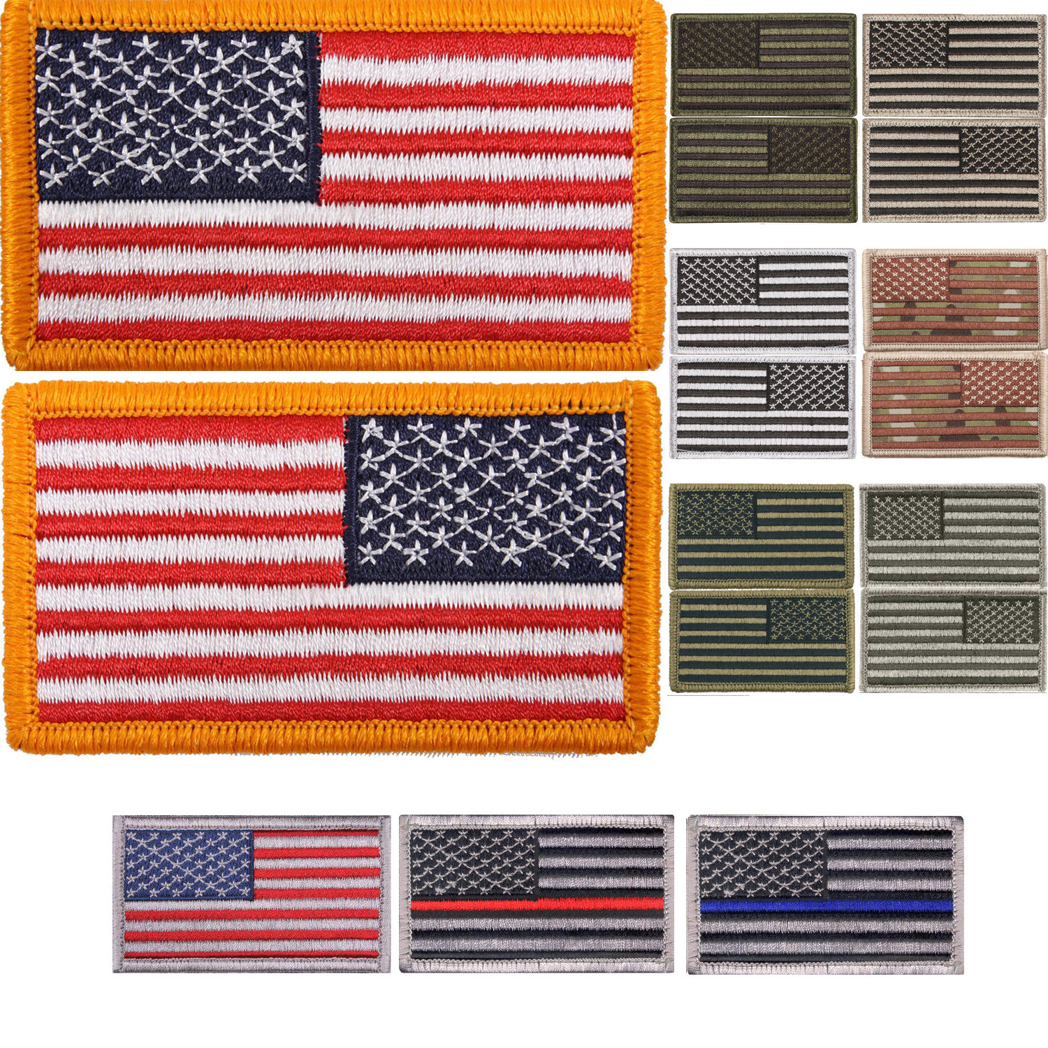 US Flag Tactical Patch American USA Hook & Loop Army Military Uniform Patches