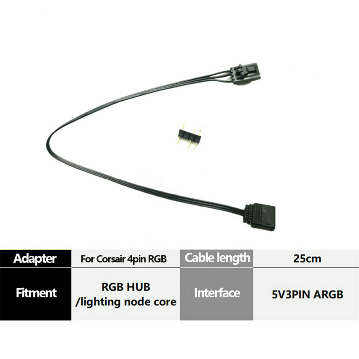 New For Corsair HD/LL120 RGB to Standard ARGB 3-Pin 5V 25cm Adapter Connector US