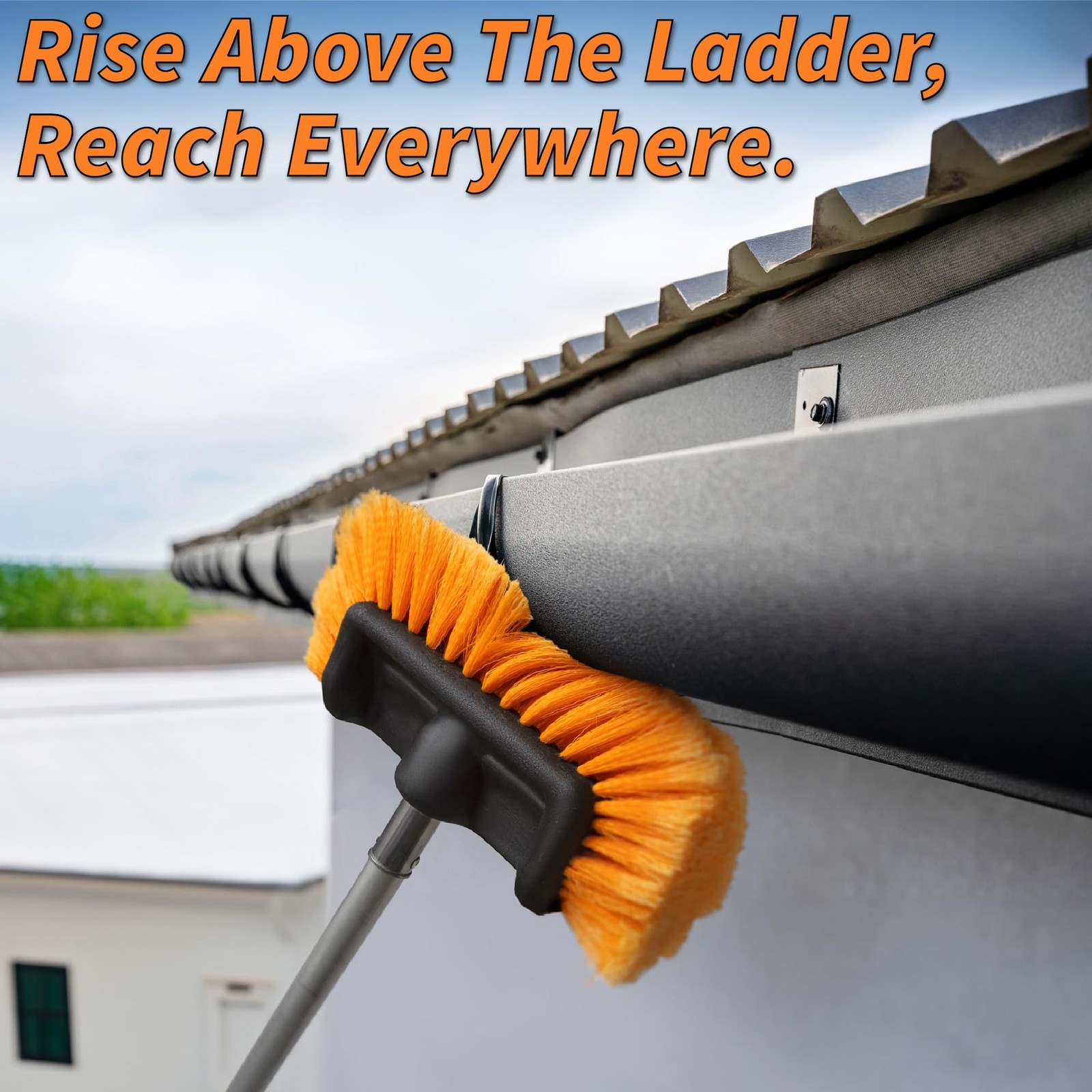 20 Foot High Ceiling Duster Kit and Scrub Brush with 4-12 ft Extension Pole /...