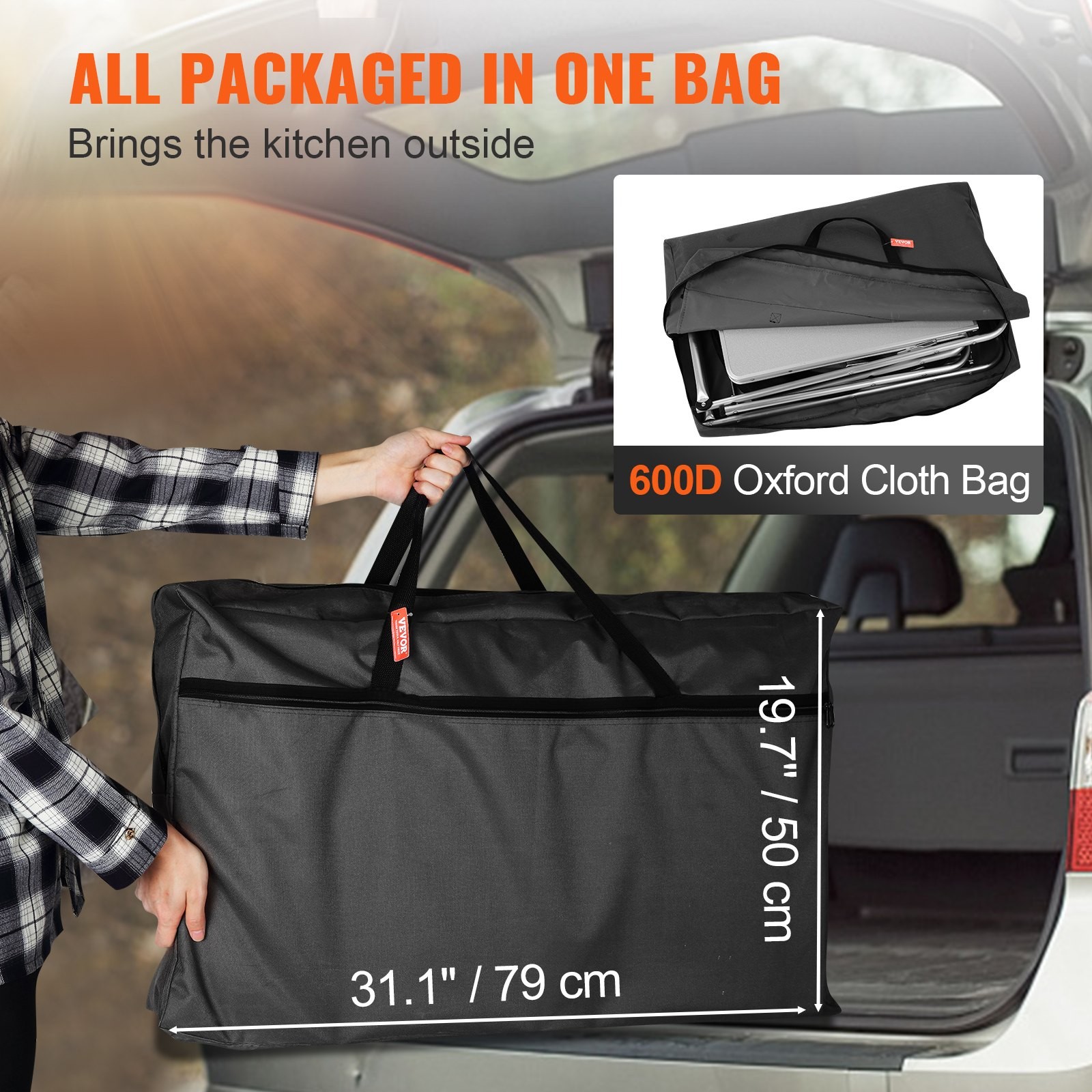 Folding Camping Table Aluminum Cooking Station Detachable Windscreen Storage Bag