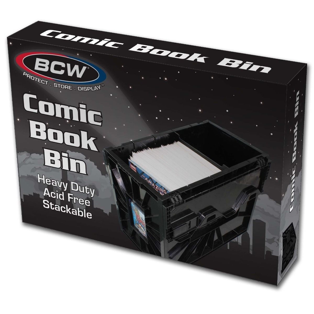 BCW RED Short Comic Book Bin Heavy Duty Stackable Plastic Box Holds 150 Bagged