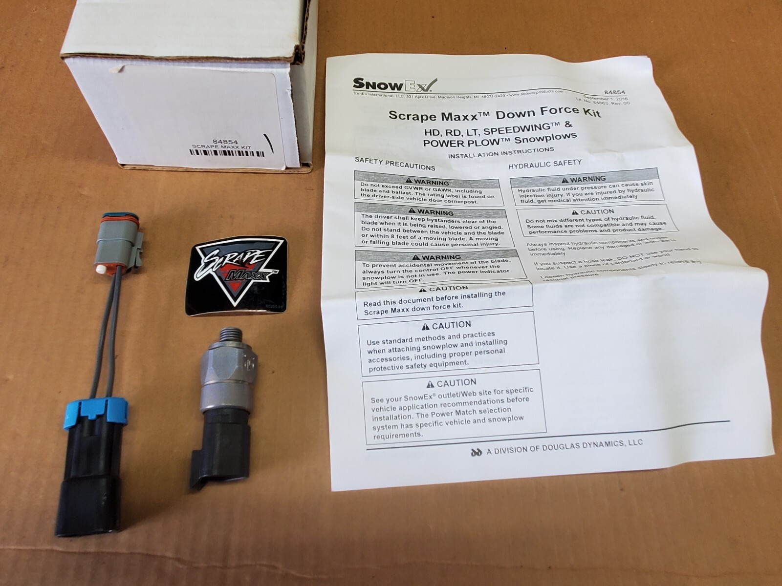 OEM SnowEx Plow Scrape Maxx Kit 84854 *No HDV* Down Force Pressure PP HD LT RD