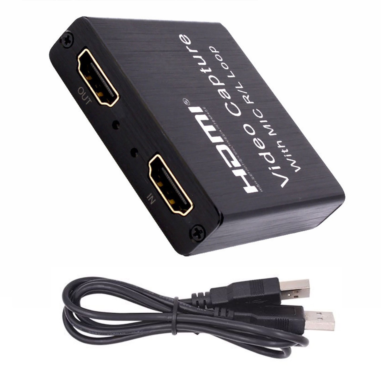 HDMI Capture Card 4K Screen Record Game Streamer Device MIC R/L Loop