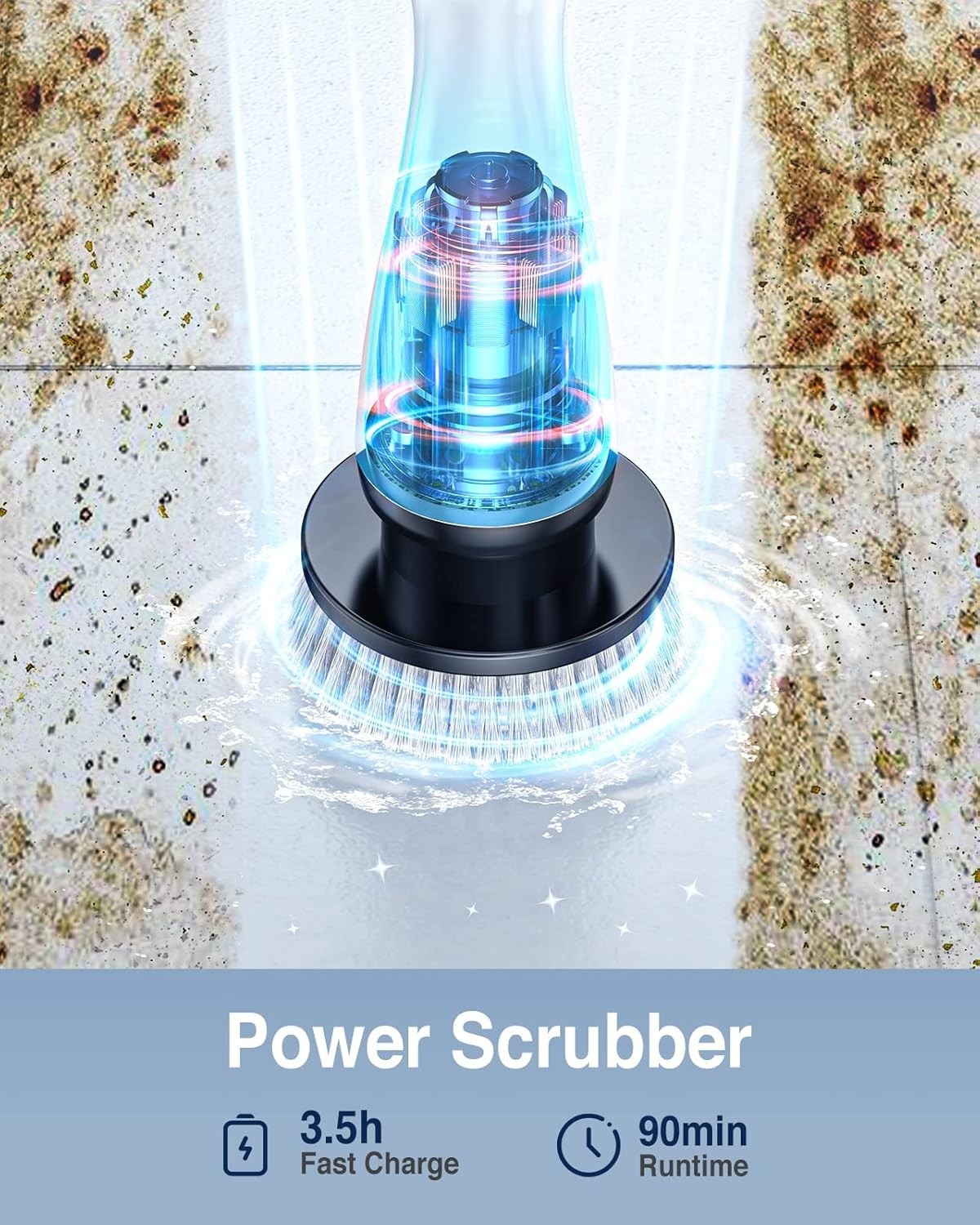 Electric Spin Scrubber, Cordless Cleaning Brush Scrubber with 7 Replaceable B...