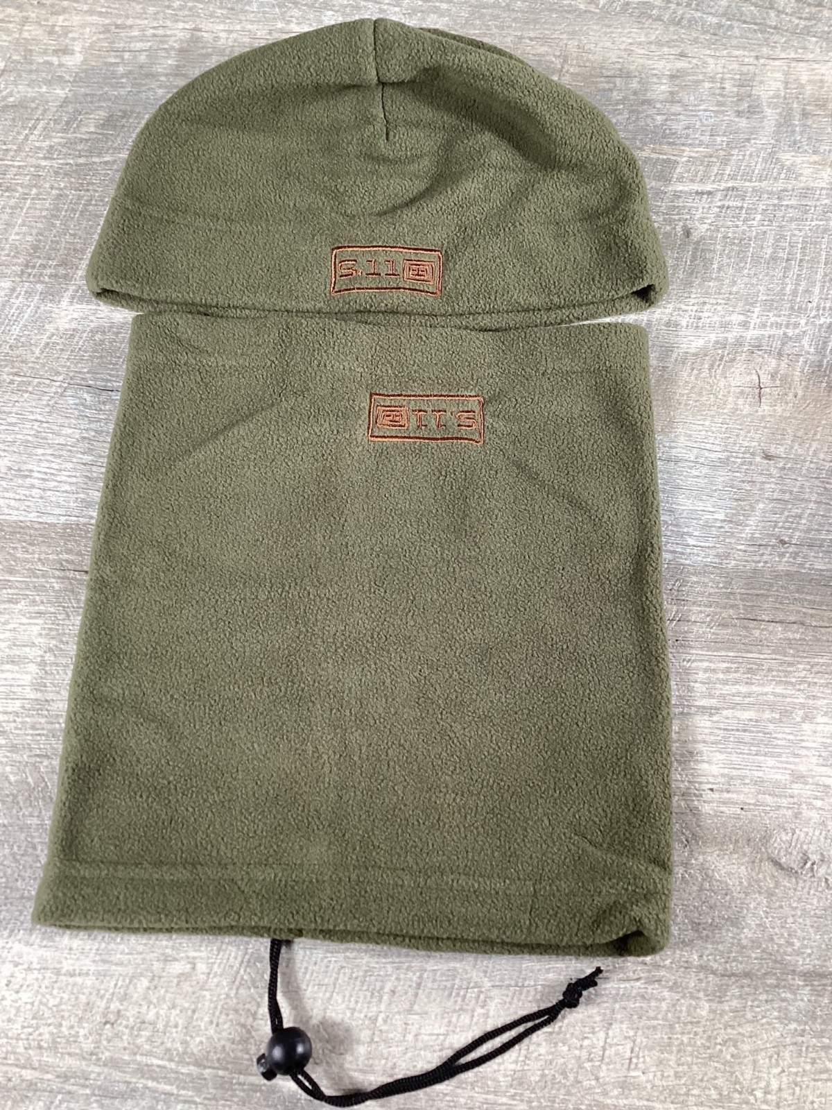 5.11 Tactical Mens Olive Green Fleece Neck Gaiter & Beanie Set M Winter Wear