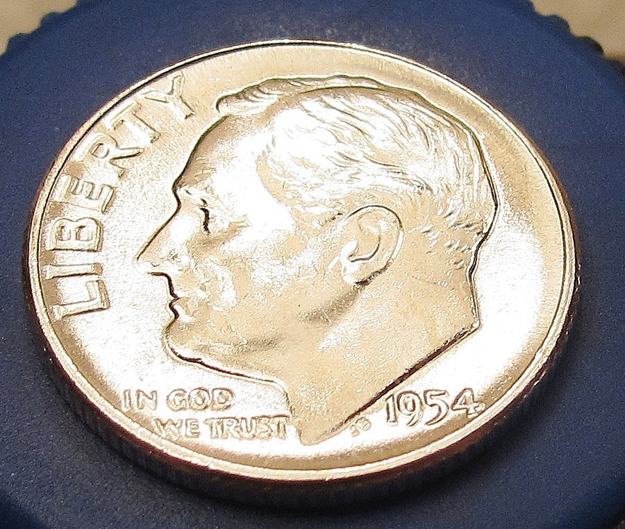 1954 Rosy Choice/ Gem BU Dime  90% Silver  Blazing Original Luster # 517