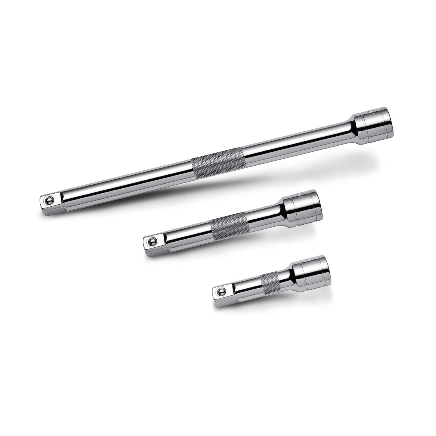 Powerbuilt 1/4" Drive Extension Bar Set, 3 Piece, Includes Drive, Silver