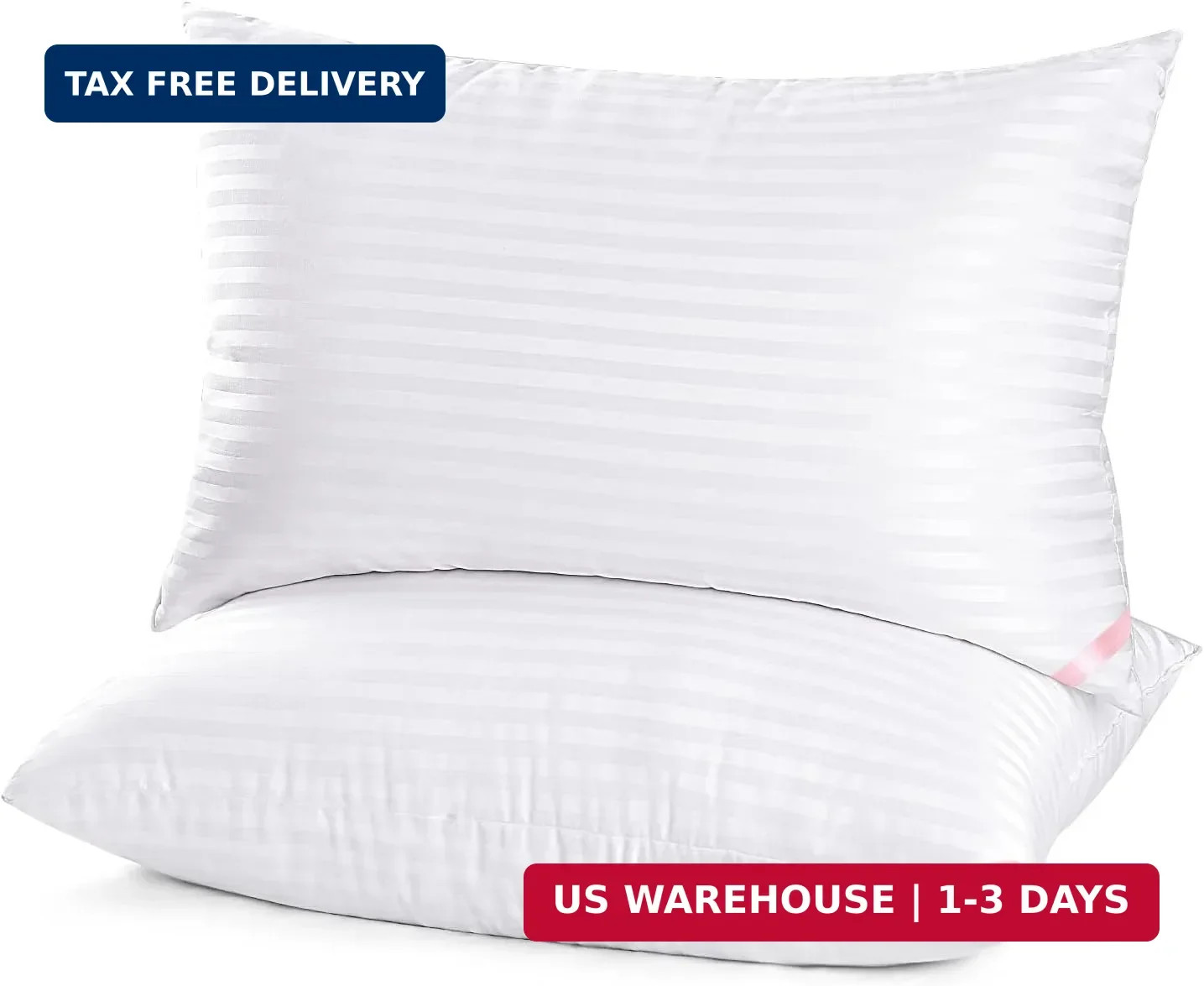 EIUE Hotel Collection Bed Pillows for Sleeping 2 Queen (Pack of 2), White