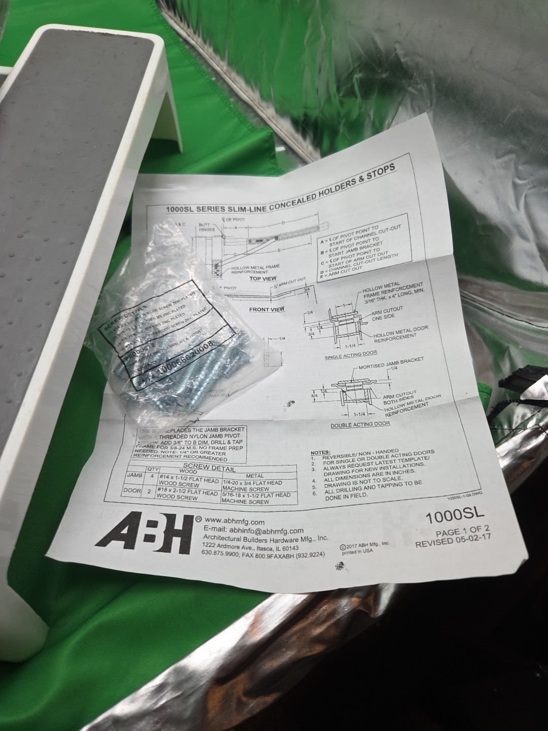 ABH 1024SL STAINLESS Heavy Door Holder And Stop Series Concealed Holder