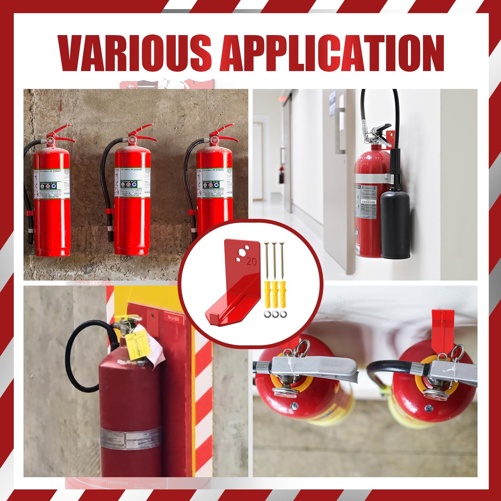 Alocre 4 Pack Fire Extinguisher Mounts & Brackets, Fire Extinguisher Wall Hoo...