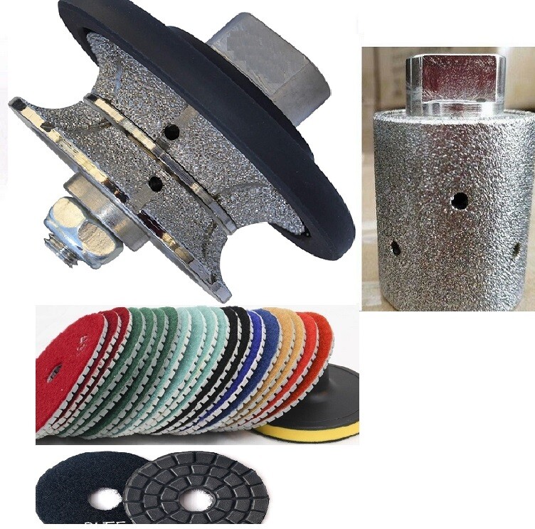 2" Full Bullnose V50 Profiler 3 1/2" Grinding drum marble granite polish pad