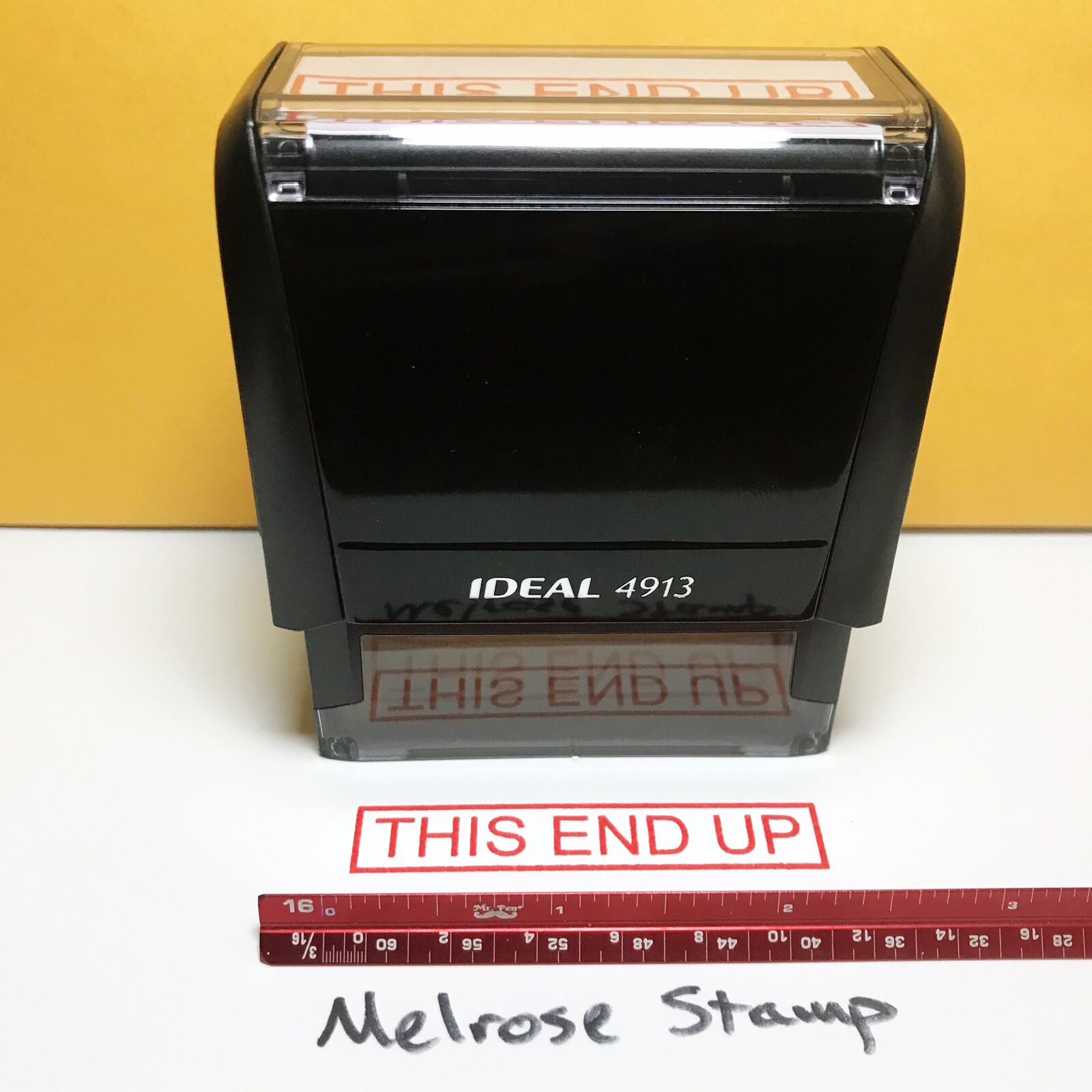 This End Up Rubber Stamp Red Ink Self Inking ideal 4913