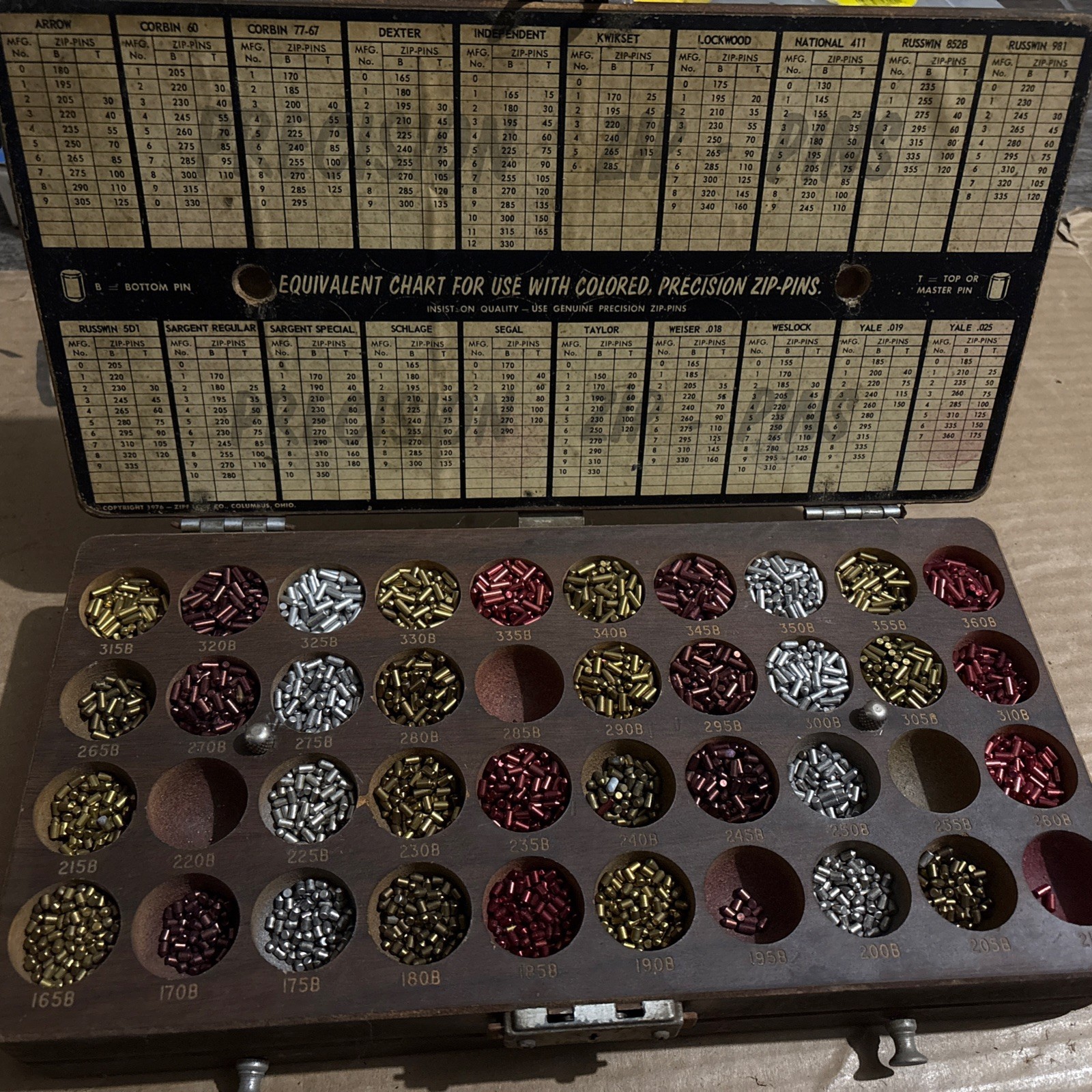 Vintage-Used-Precision Zip Pins Rekey Kit