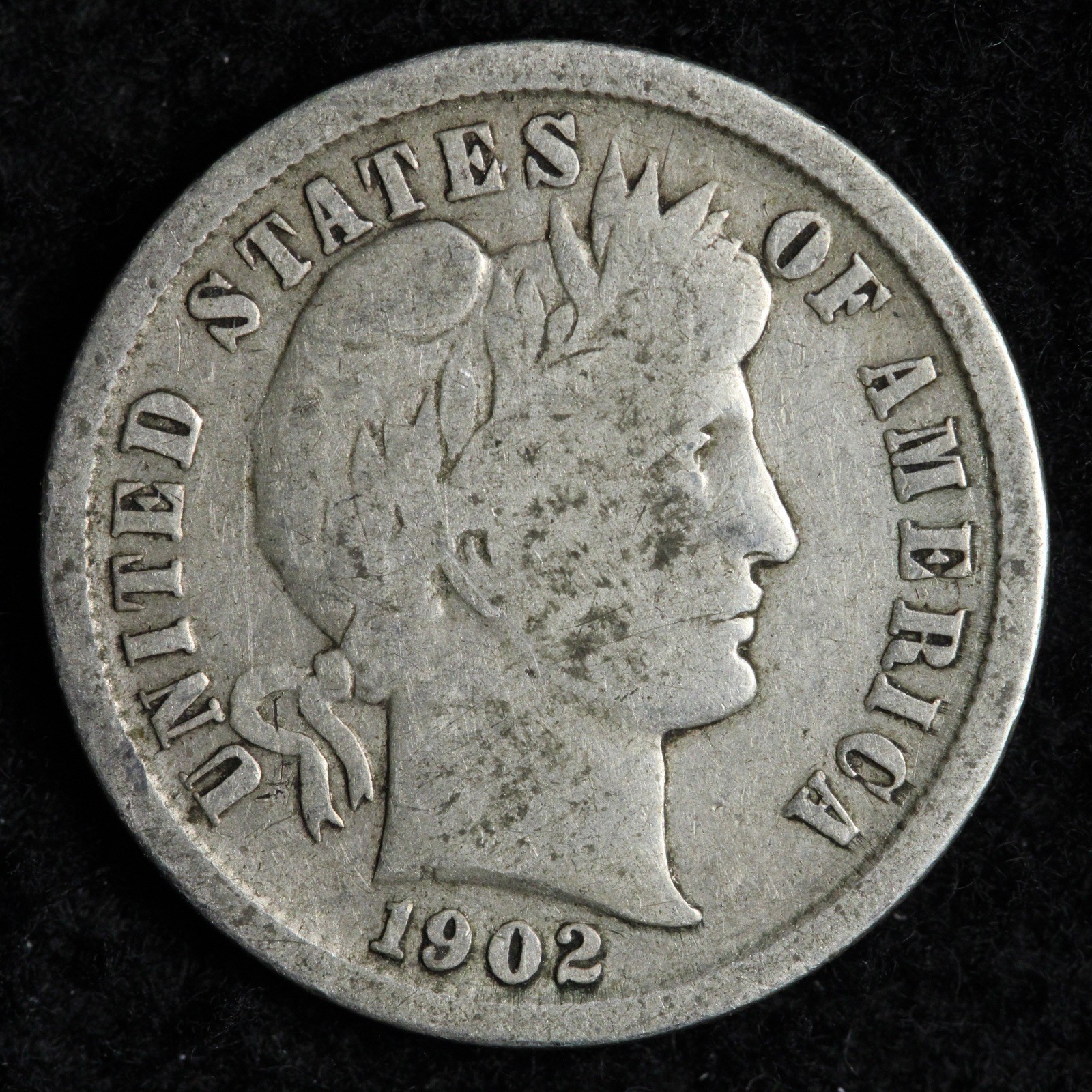 1902-S Barber Silver Dime FINE+ E261 RACM