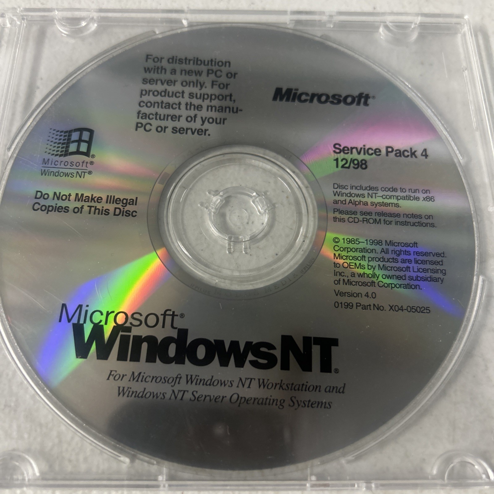 Microsoft Windows NT Service Pack 4 12/98
