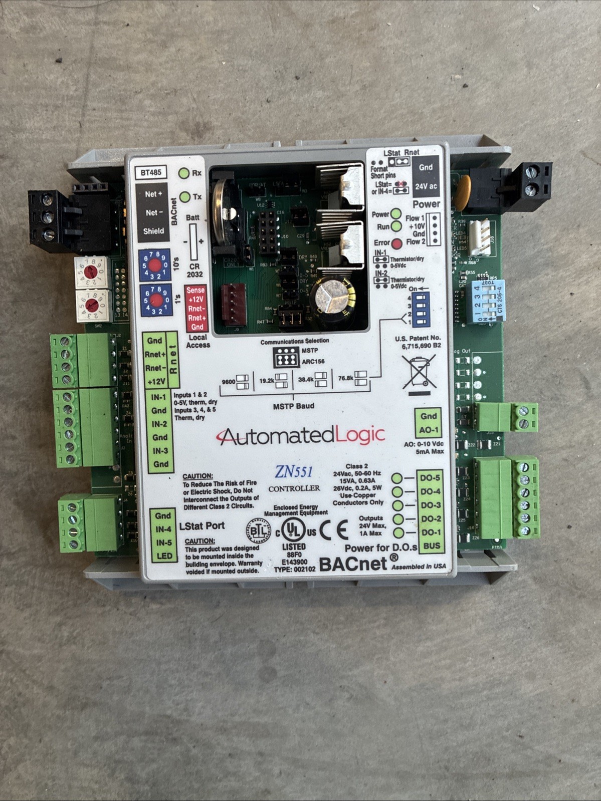 Automated Logic ZN551 BACnet Zone board Controller ARCNET WebCTRL MS/TP ALC