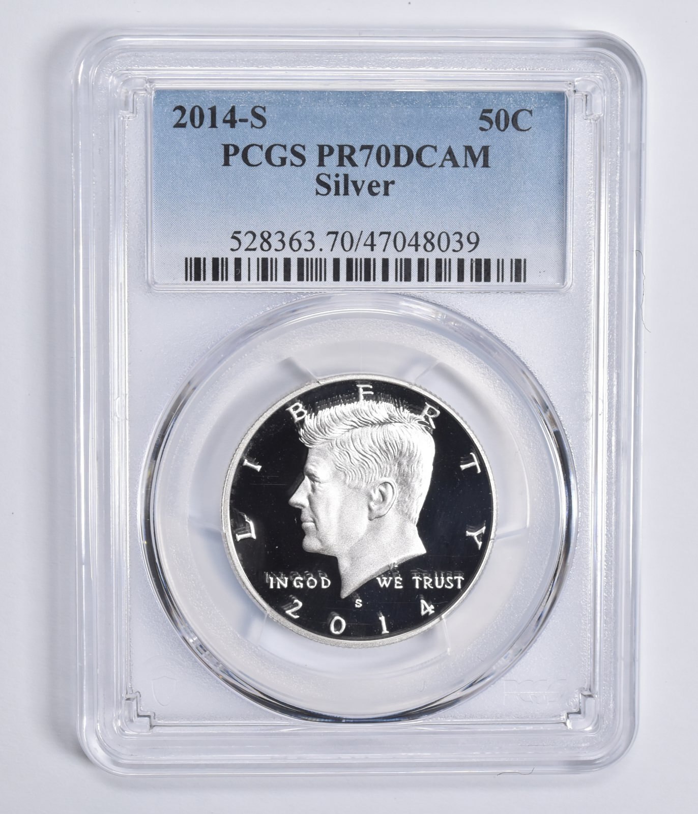 2014-S Kennedy Half Dollar Silver PR70 DCAM PCGS Blue Lbl