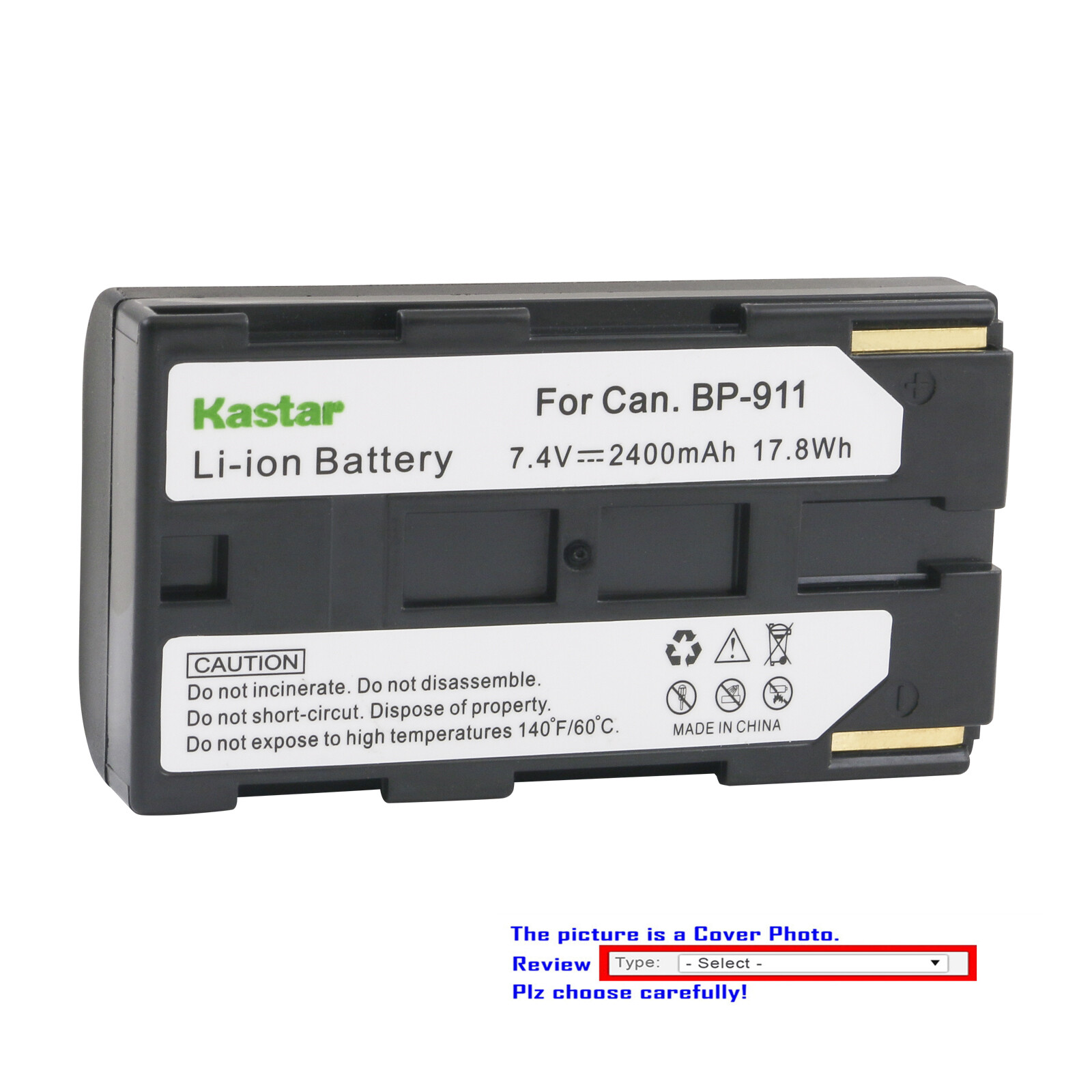 Kastar Replacement Battery Pack for Canon BP-911 BP911 BP-911K 911K BP-915 BP915