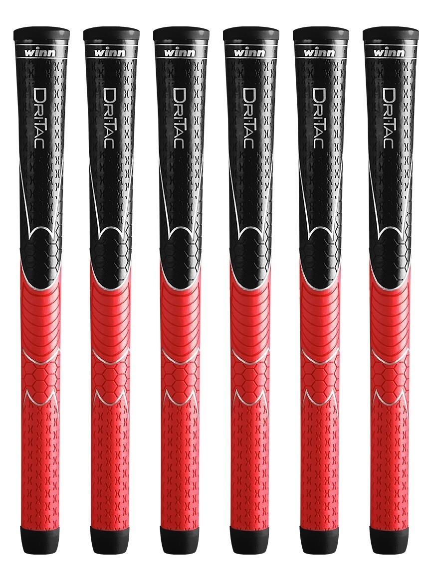 Set of 6 -  Winn Dritac Standard Grip - Black/Red - 5DT-BRD