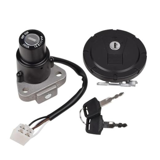 Motorcycle Ignition Switch Kit Assembly Fuel Gas Cap Lock Key Set Compatible