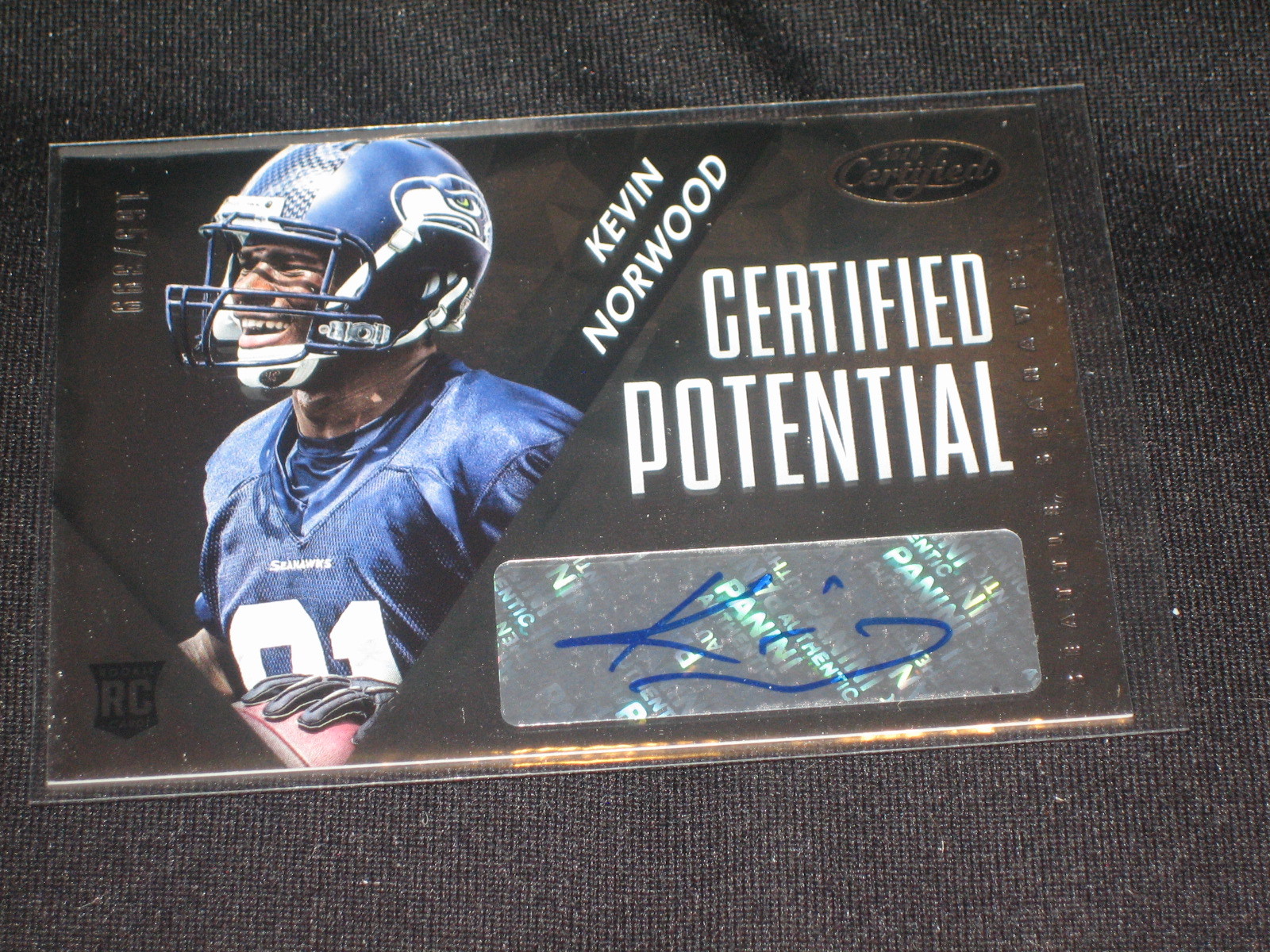 KEVIN NORWOOD ROOKIE CERTIFIED AUTHENTIC AUTOGRAPHED SIGNED FOOTBALL CARD /399