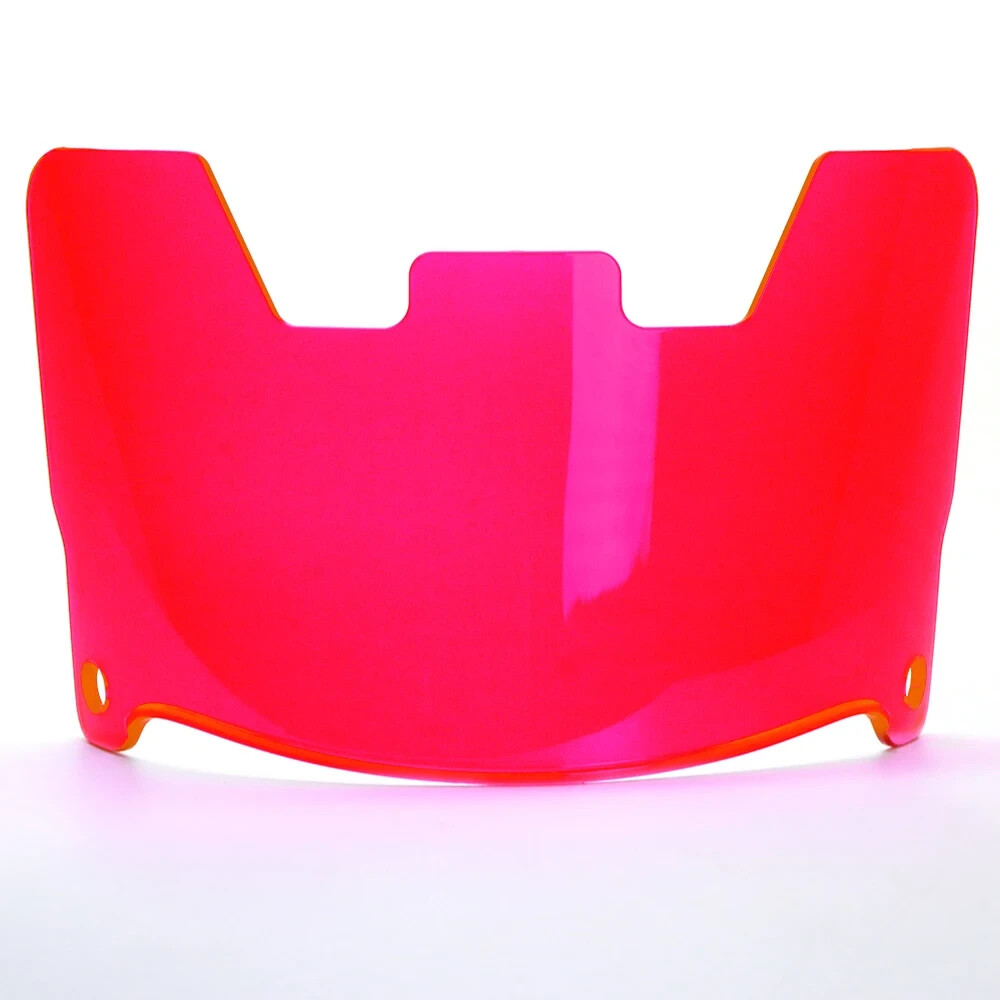 CLEAR RED Full Size Football Helmet Visor, Eye Shield With Quick Clips