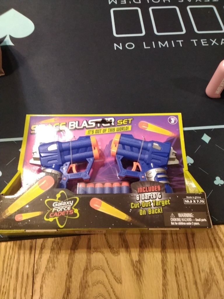 Mini Foam Dart Gun Set Galaxy Force Cadets On Card W/ Target & Darts A