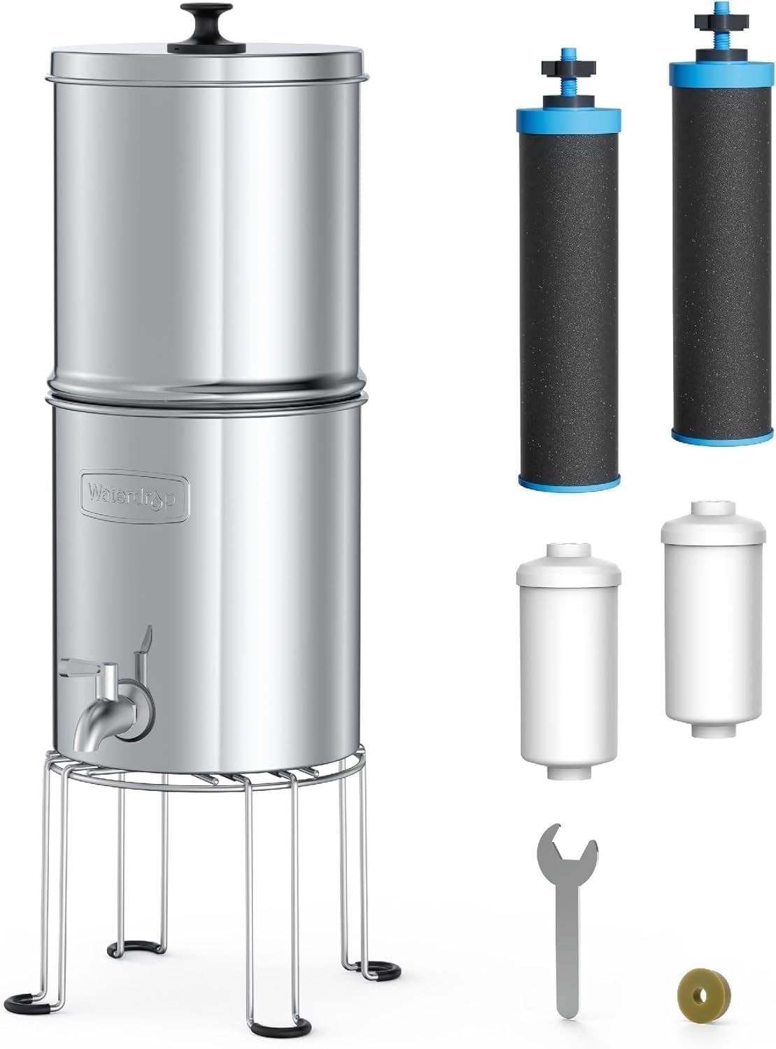 Waterdrop Alkaline Gravity-fed Water Filter System,Increase PH, Reduces Fluoride