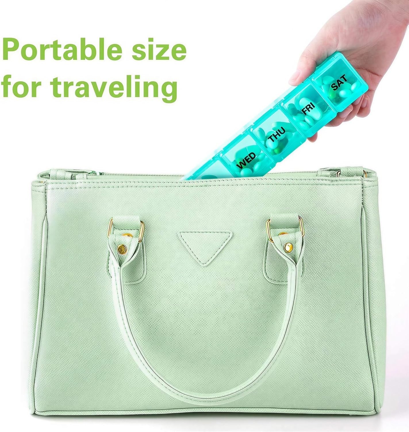 Weekly Pill Organizer Large 2 Packs, Extra Large Travel Pill Organizers