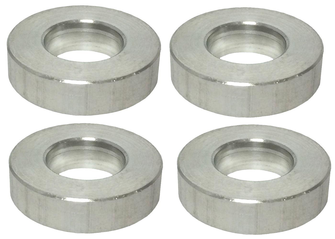1/4" Thick Flat Aluminum Spacers With 1/2" Hole - 4 Pack #1139