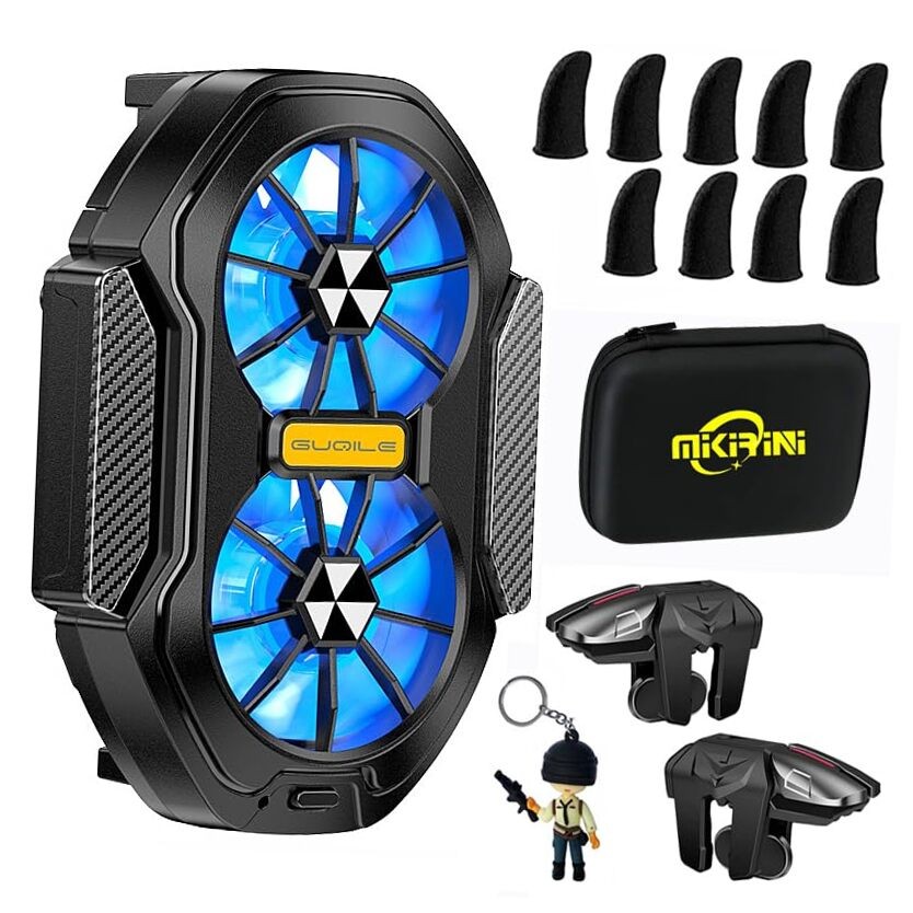 14 in 1 Mobile Phone Dual Cooler with LED Light, Cell Phone Cooling Fan