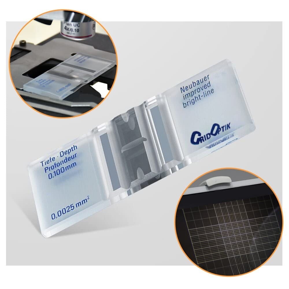 Cell Counting Chamber，Hemocytometer Neubauer Improved Blood Counting Chamber ...